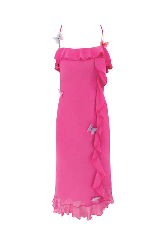 Vintage Butterfly Silk Dress (EU 38 / US 6 / UK 10)