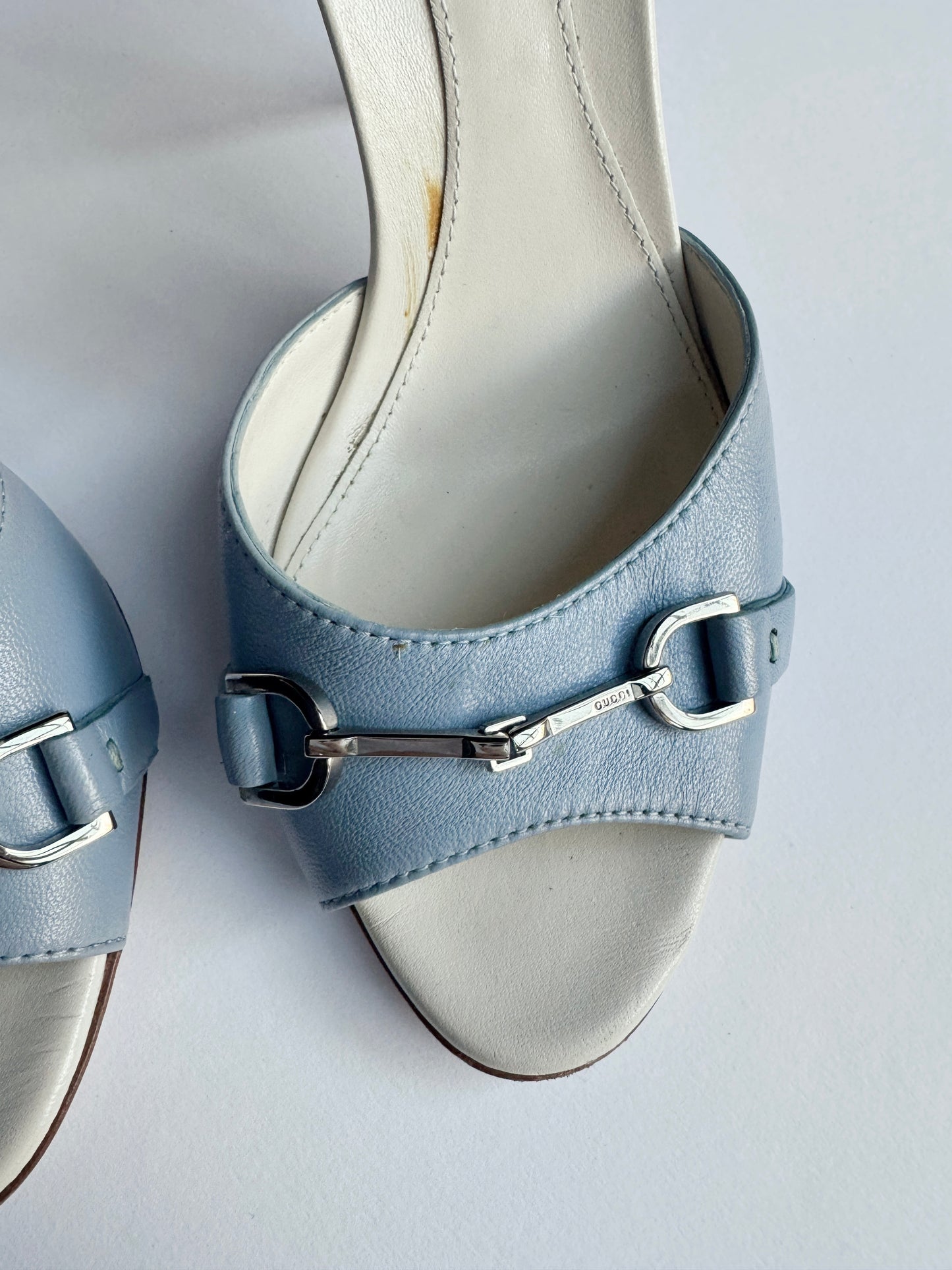 RARE Gucci Baby Blue Horsebit Mules (EU 37,5)