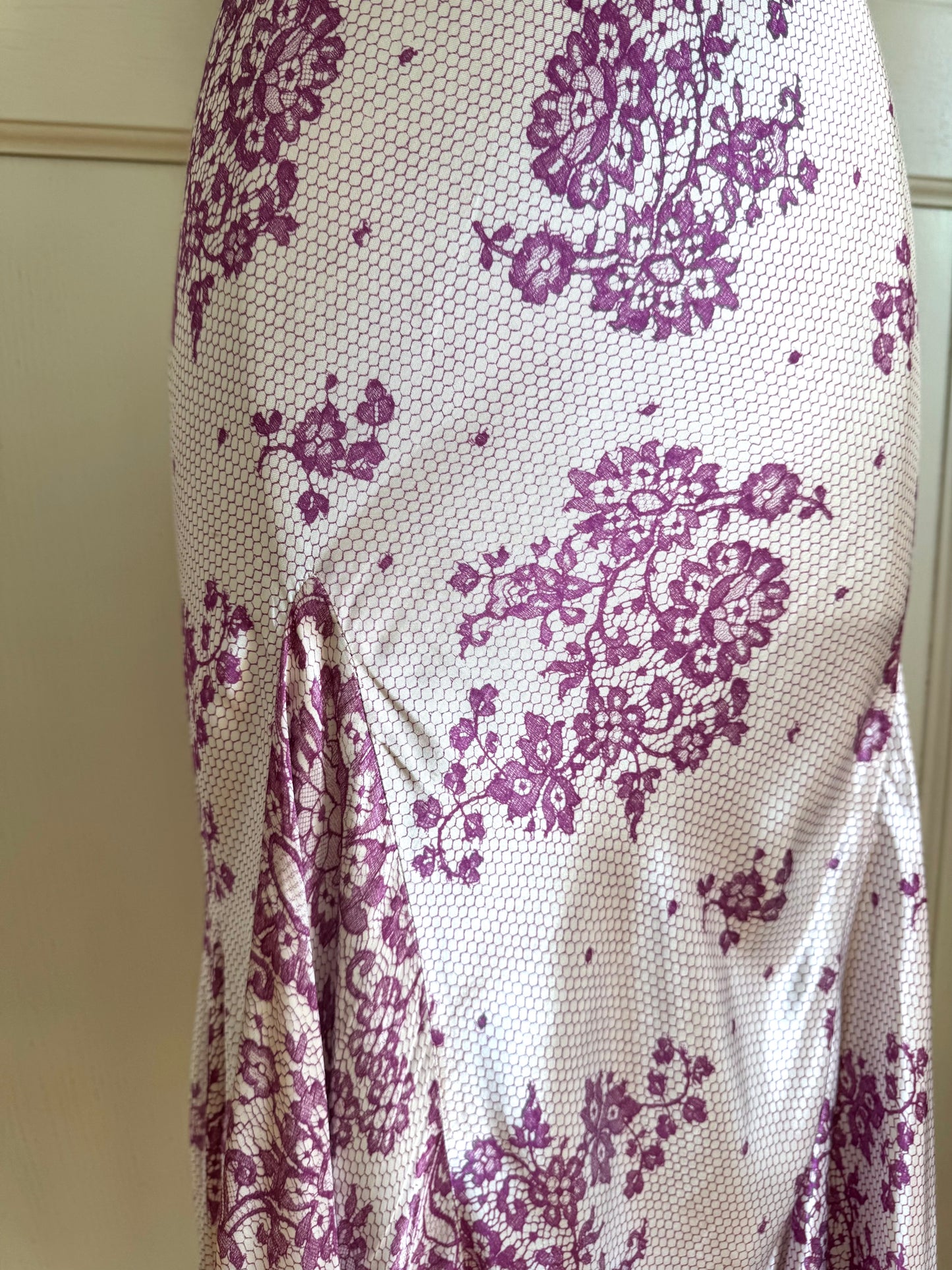 John Galliano Satin Backless Floral Dress (IT 44 / L)