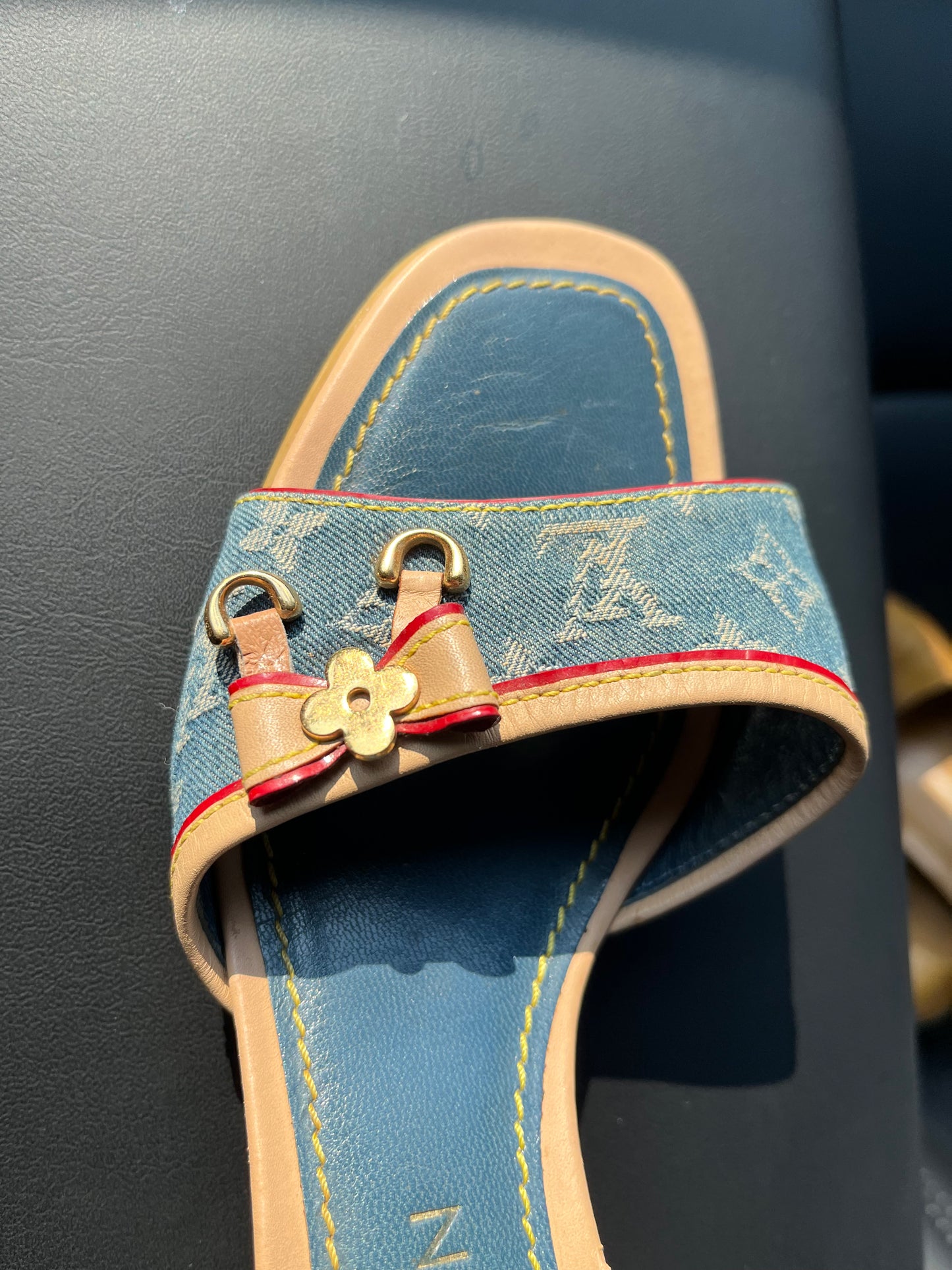 Louis Vuitton Denim Monogram Mules (EU 36)