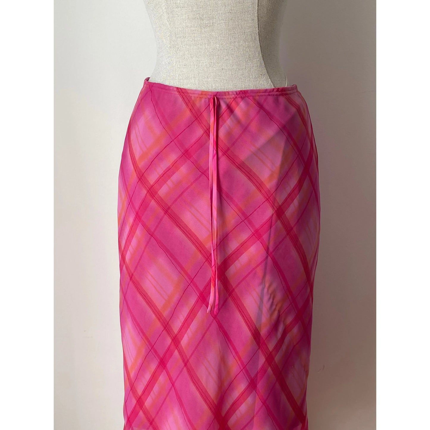 Vintage Check Midi Skirt in Pink (S)