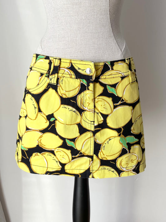 Dolce & Gabbana DG Mini Denim Skirt in Lemons (M)