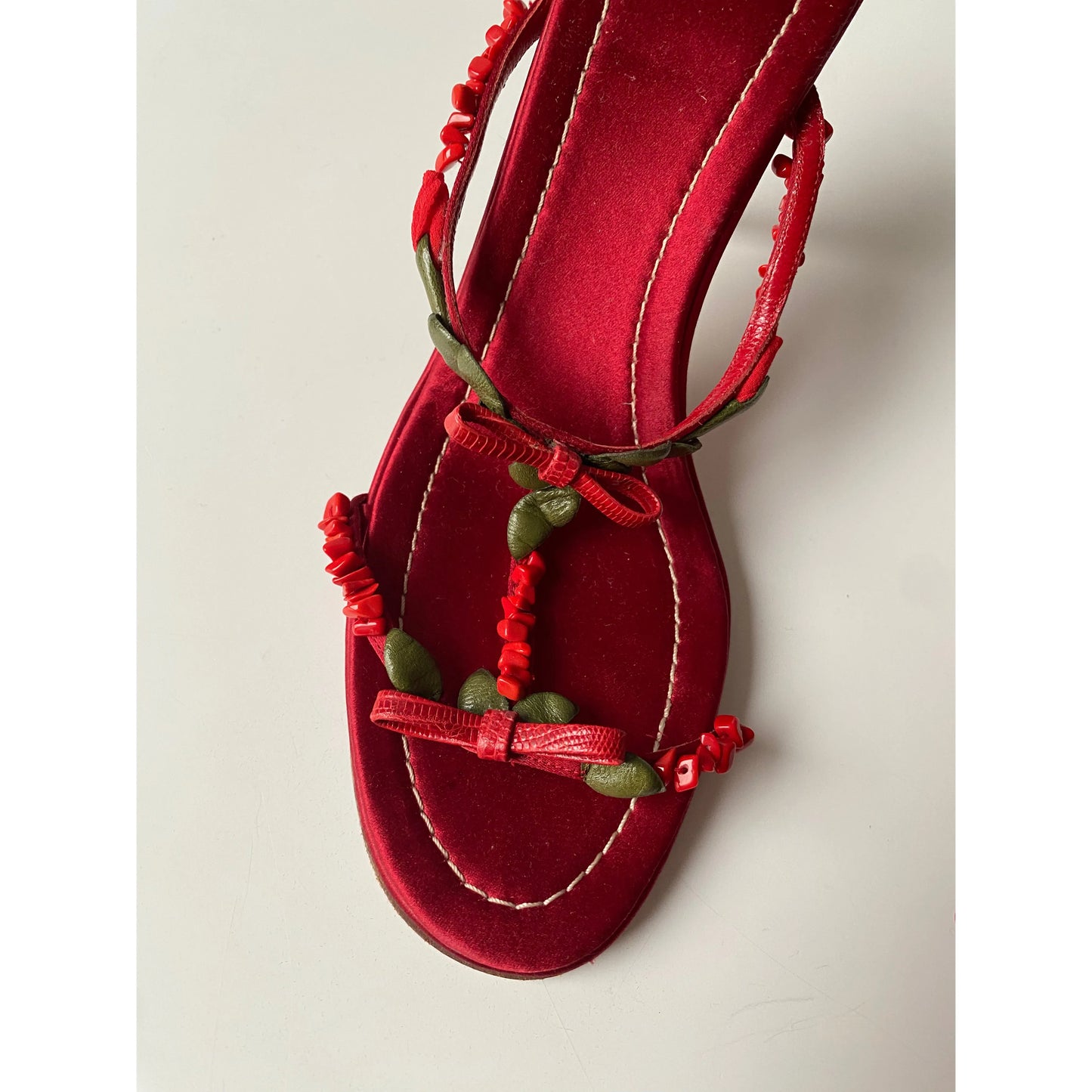 Valentino Garavani Red Flower Sandals (EU 37)