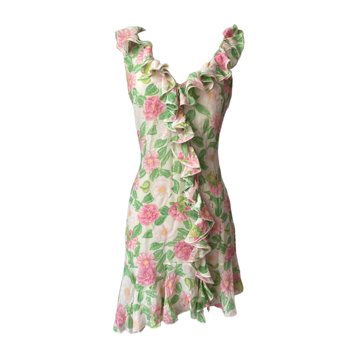 Blumarine Blugirl RUNWAY Silk Floral Dress with Ruffles (S and XS) Ciao Kasia Blumarine Blugirl RUNWAY Silk Floral Dress with Ruffles (S and XS) Ciao Kasia