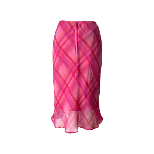 Vintage Check Midi Skirt in Pink (S)