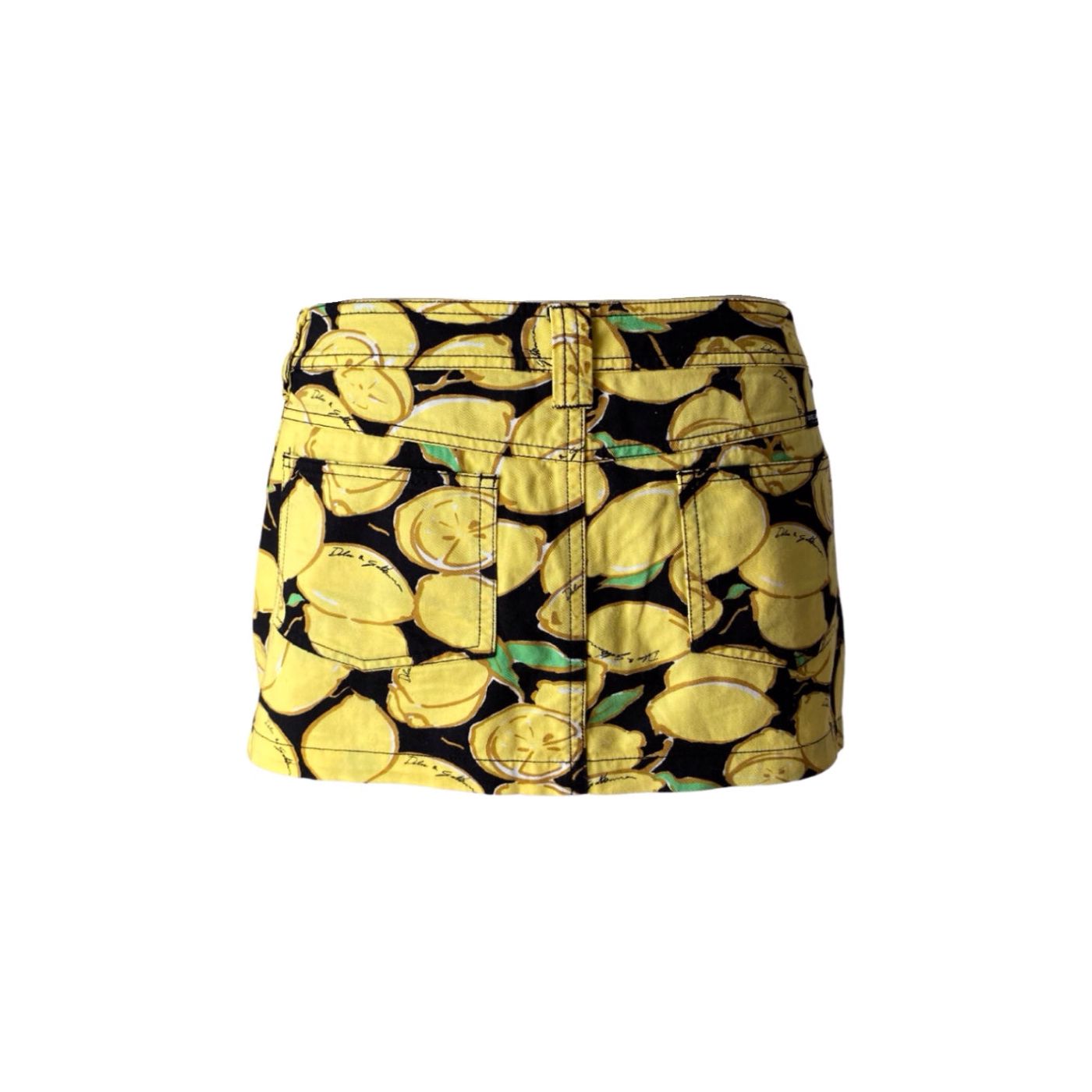Dolce & Gabbana DG Mini Denim Skirt in Lemons (M)