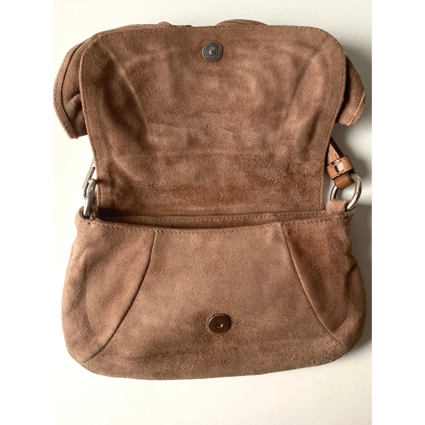 Vintage YSL Mini Nadja Suede Bag in Beige