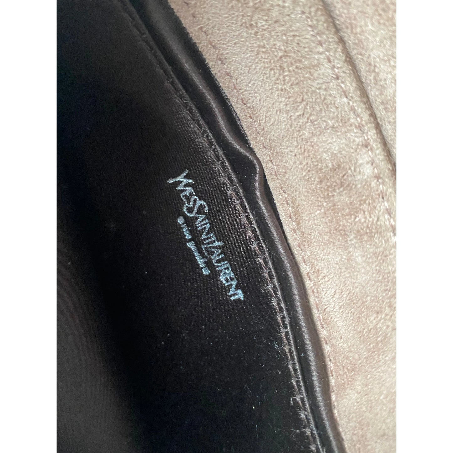 Vintage YSL Mini Nadja Suede Bag in Beige