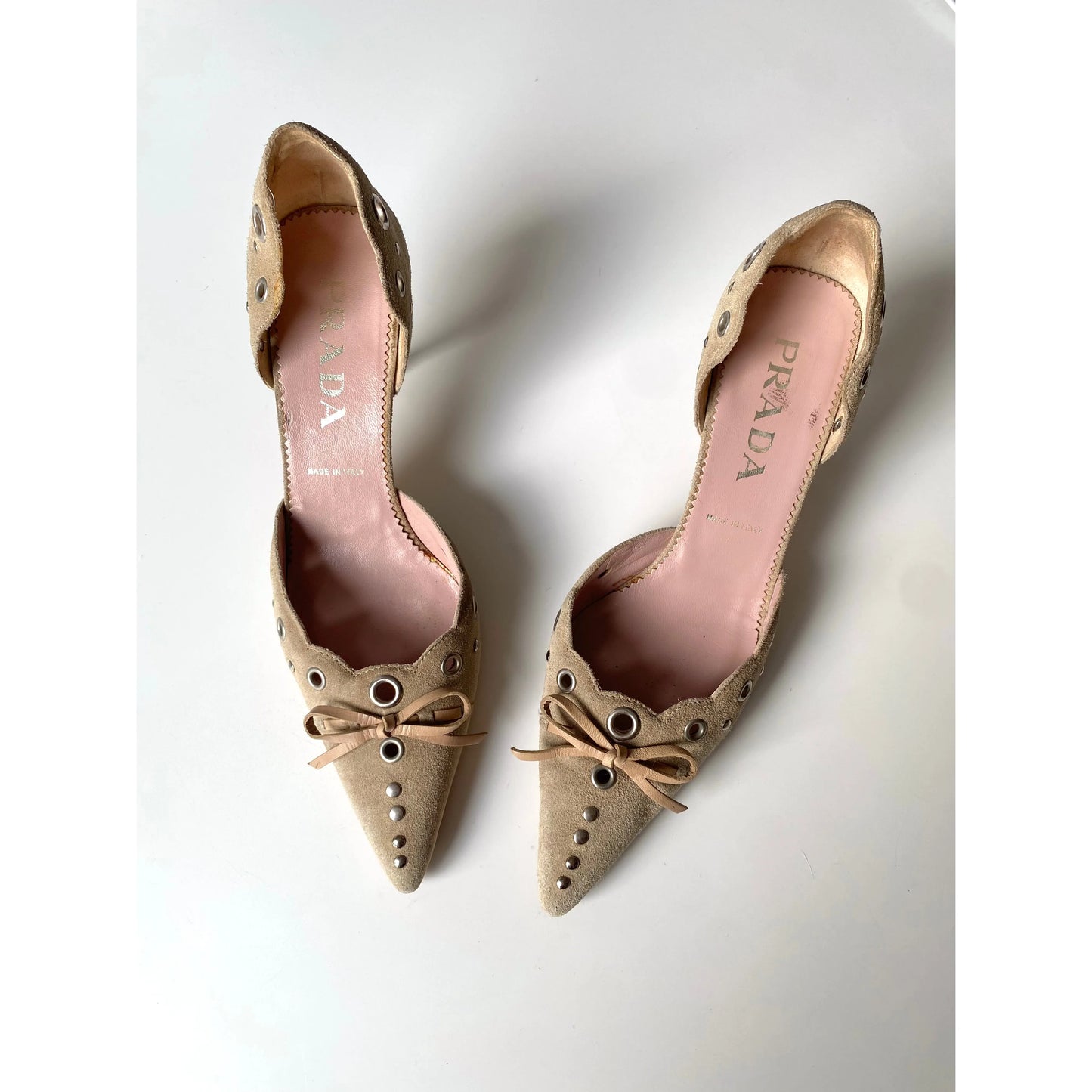 Iconic Prada Eyelet Kitten Heels (EU 37)