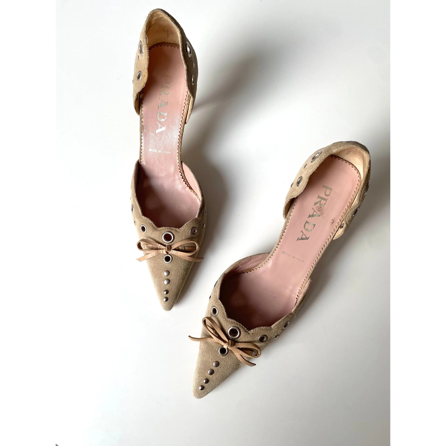 Iconic Prada Eyelet Kitten Heels (EU 37)