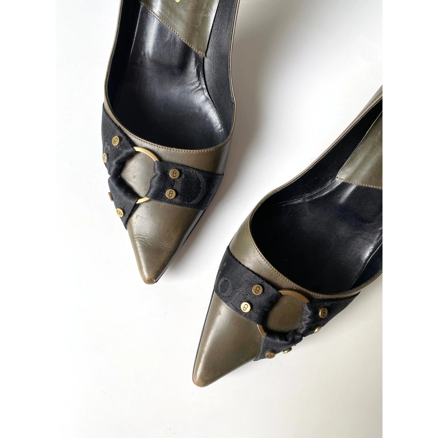 Dior Khaki Combat Heels by John Galliano (EU 38)