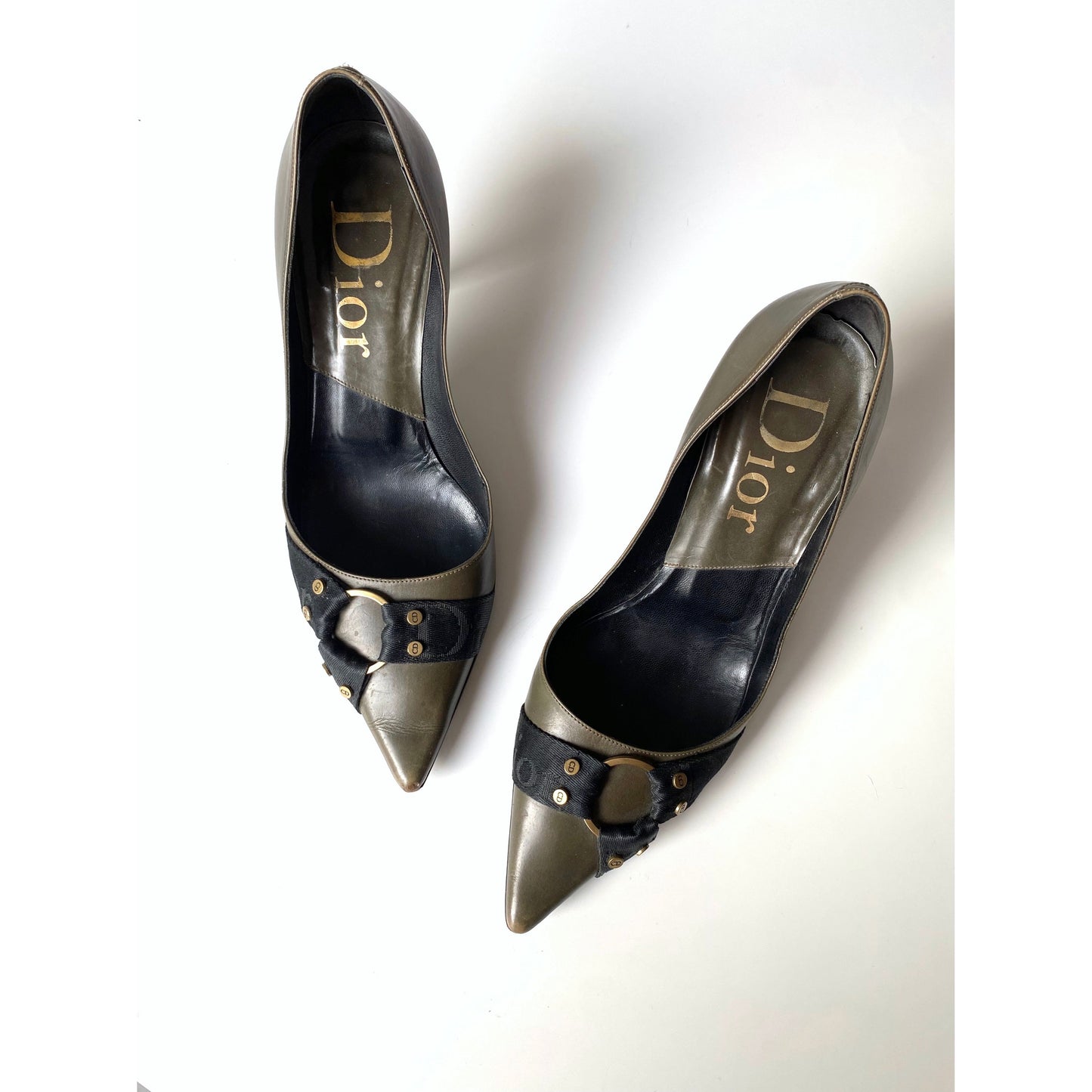 Dior Khaki Combat Heels by John Galliano (EU 38)