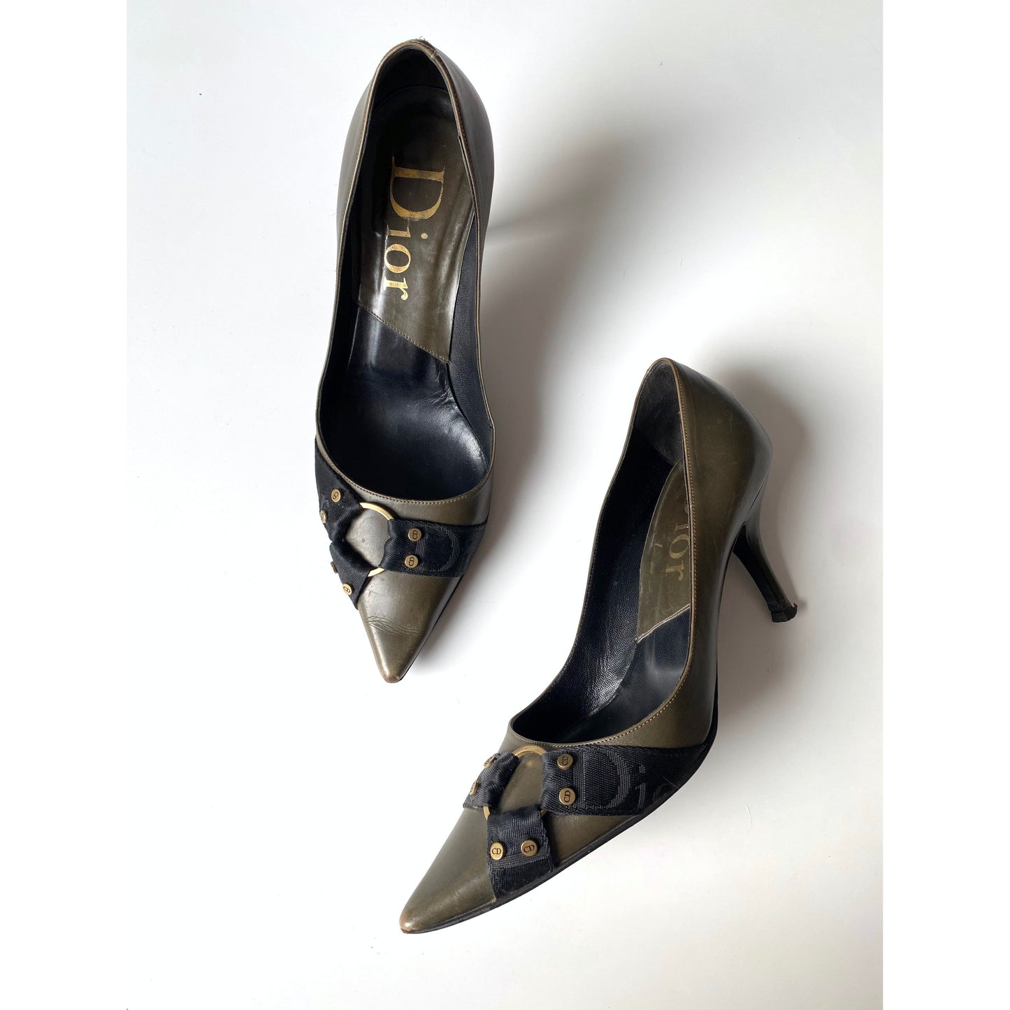 Dior Khaki Combat Heels by John Galliano (EU 38)