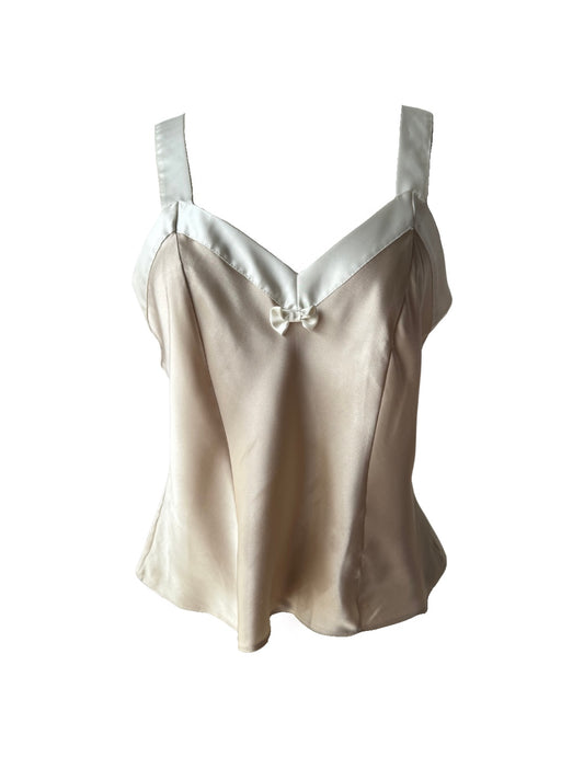 Vintage Bow Slip Top in Caffe Latte (M)
