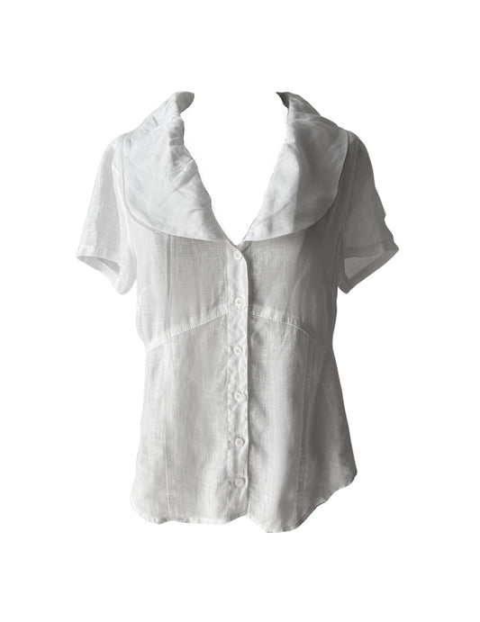 Vintage White Linen Top From Italy (EU 38 / M)