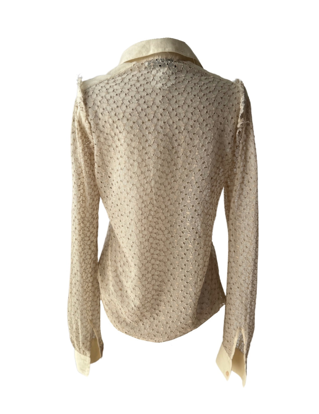 Anna Molinari Vintage Lace Shirt In Beige Ecru (S)