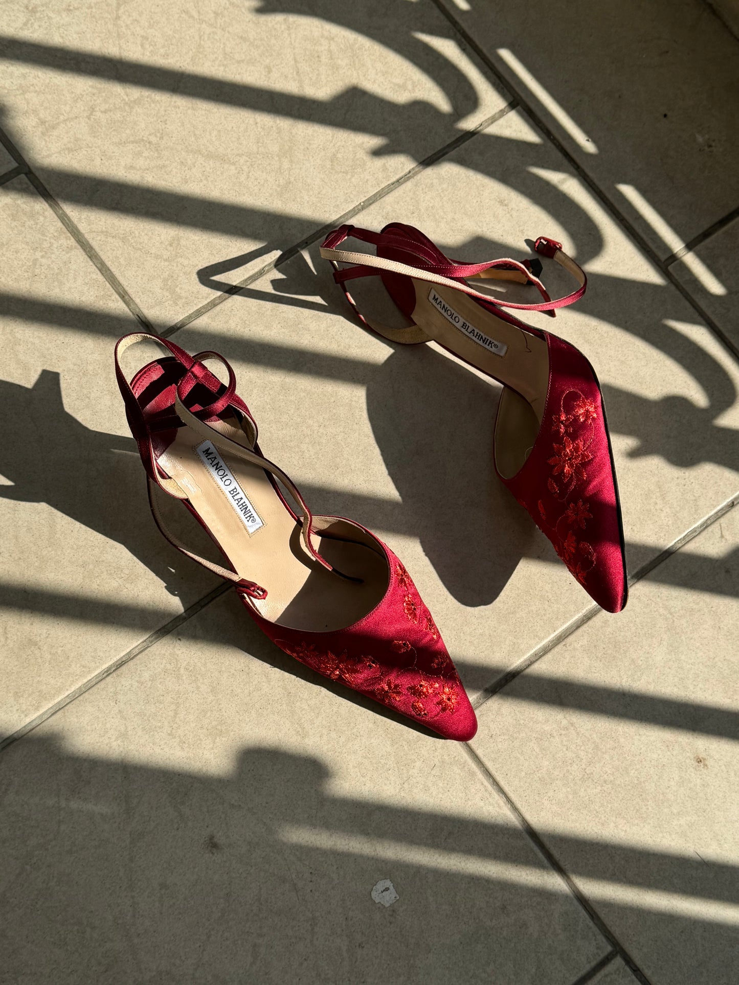 Manolo Blahnik Red Embroidered Heel (EU 40,5 / 41)