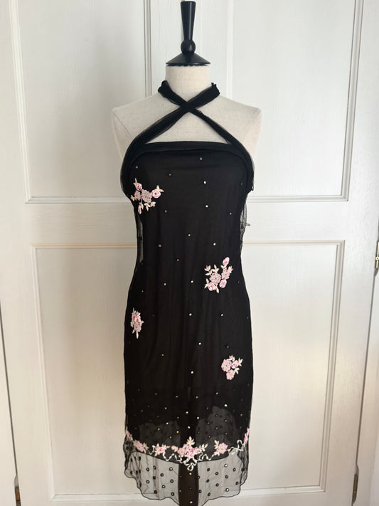 Blumarine Vintage Floral Beaded Chiffon Dress (M / EU 38)