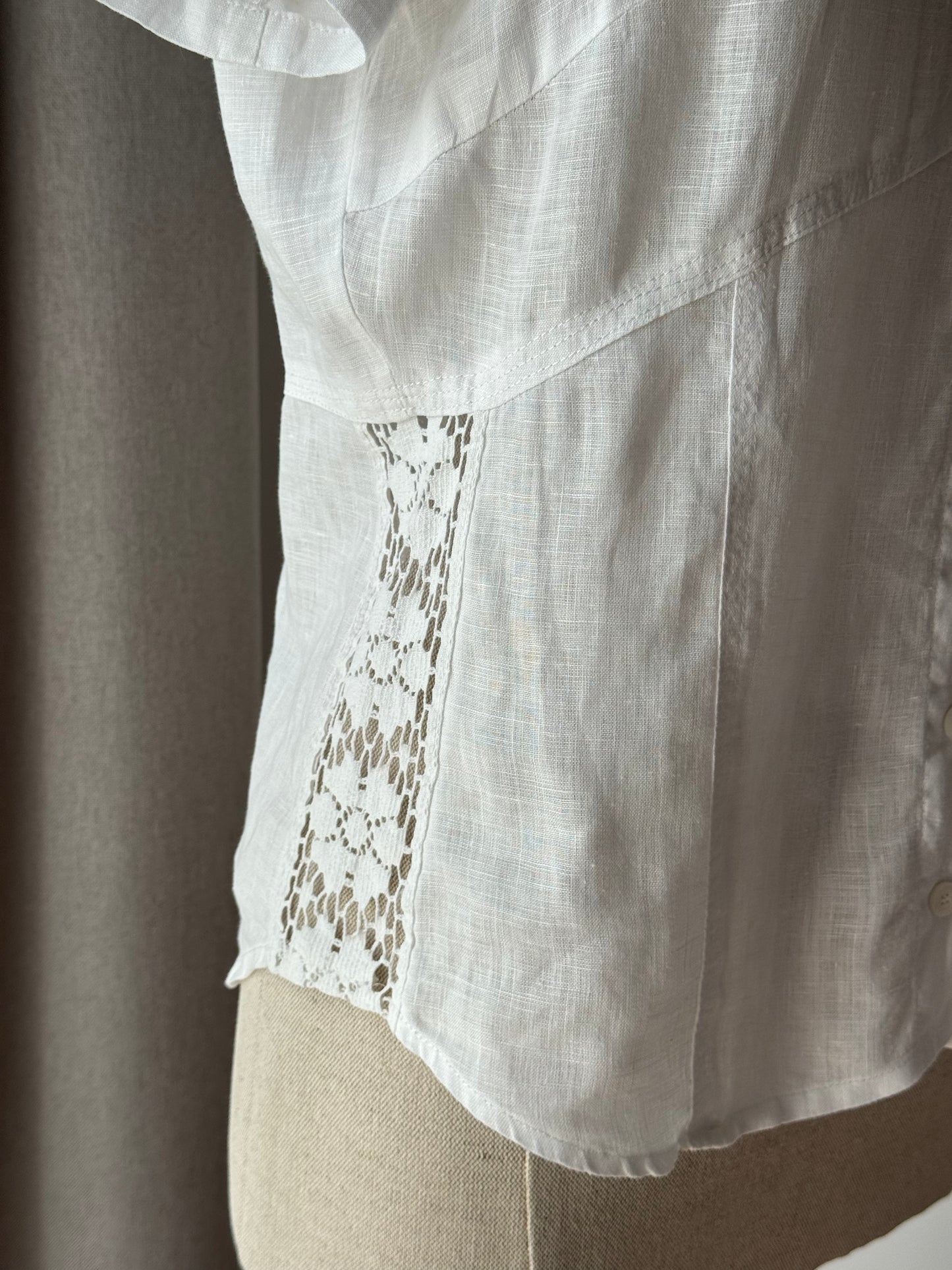 Vintage White Linen Top From Italy (EU 38 / M)