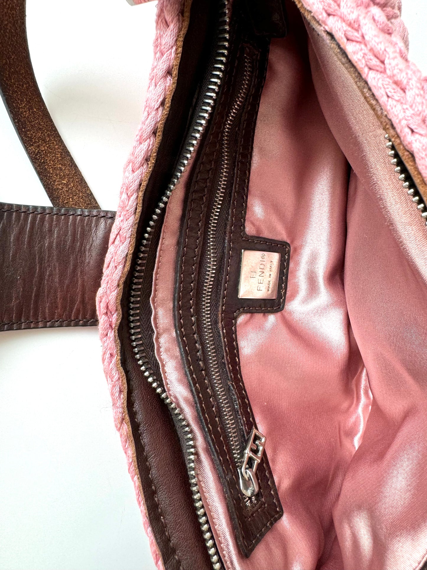 RARE Fendi Pink Wool Baguette