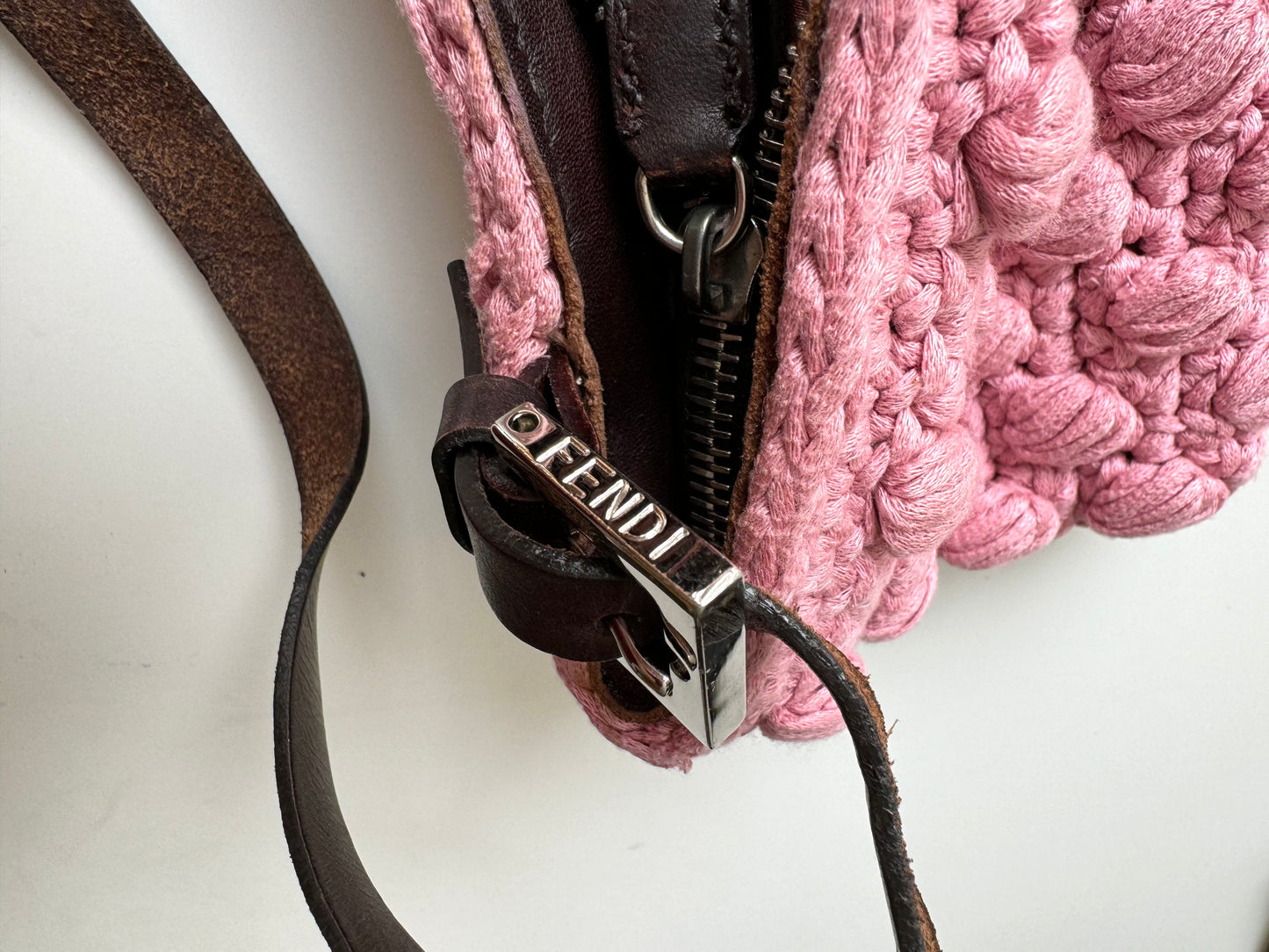 RARE Fendi Pink Wool Baguette