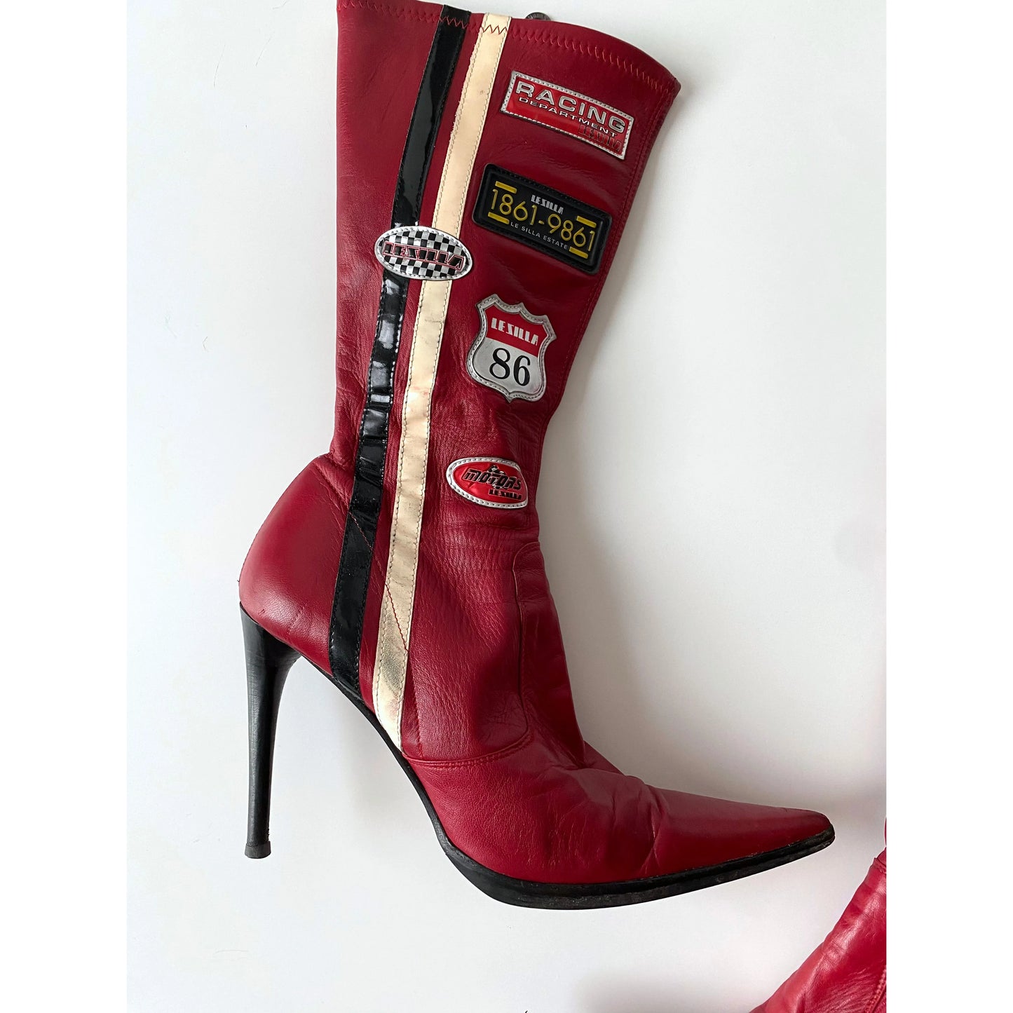 Le Silla Vintage Moto-Boots in Red (EU 39 / US 8)
