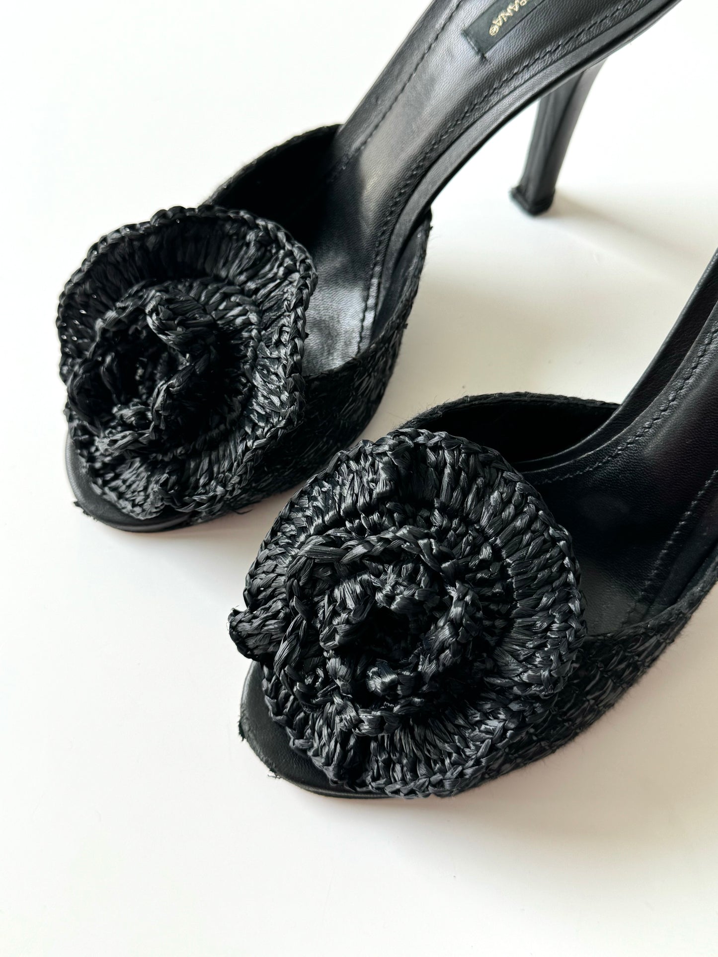 Dolce & Gabbana Black Rose Heels (EU 39 / IT 38)