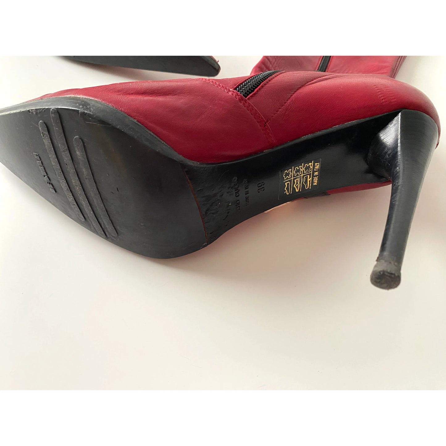 Le Silla Vintage Moto-Boots in Red (EU 39 / US 8)