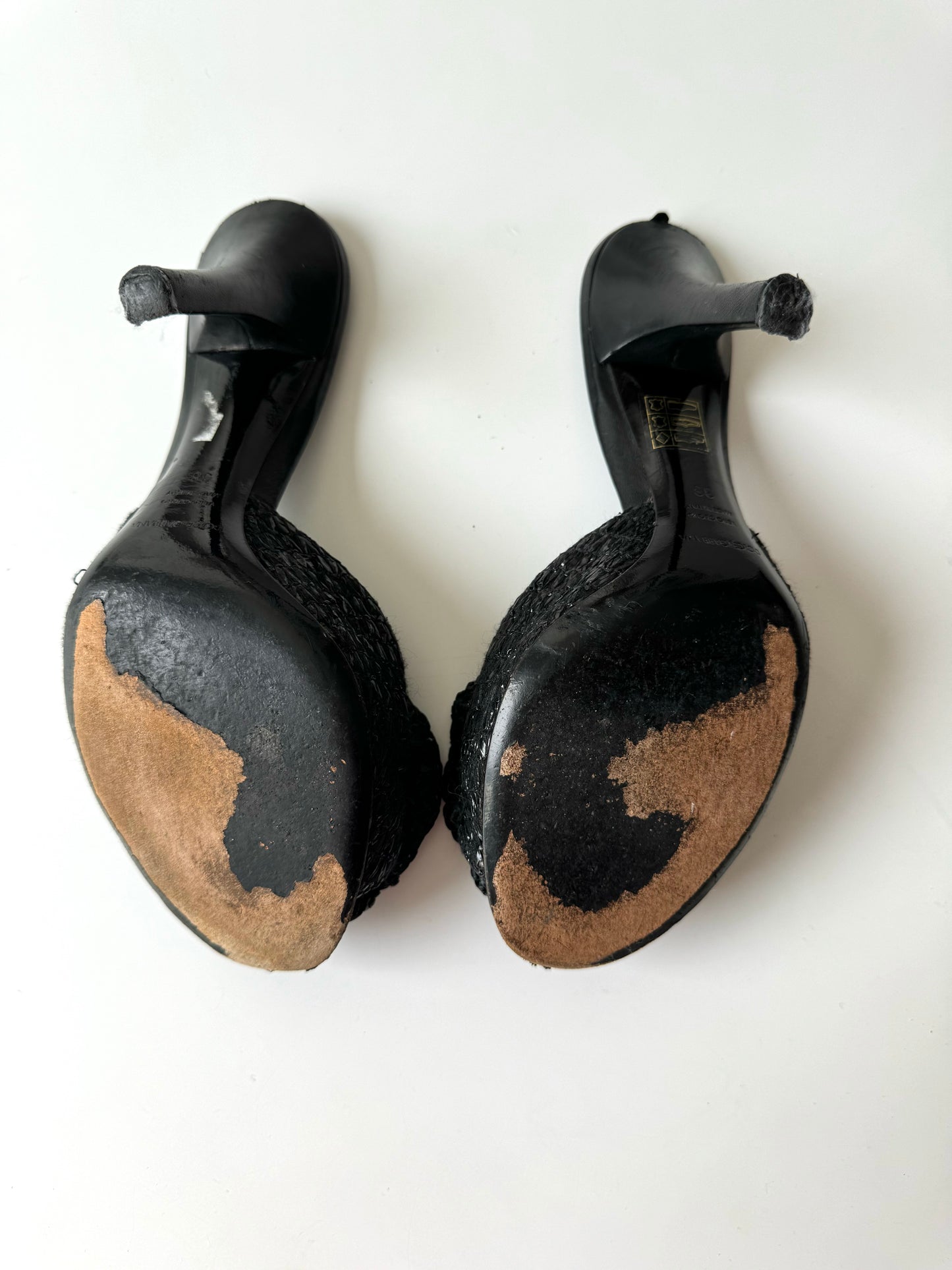 Dolce & Gabbana Black Rose Heels (EU 39 / IT 38)