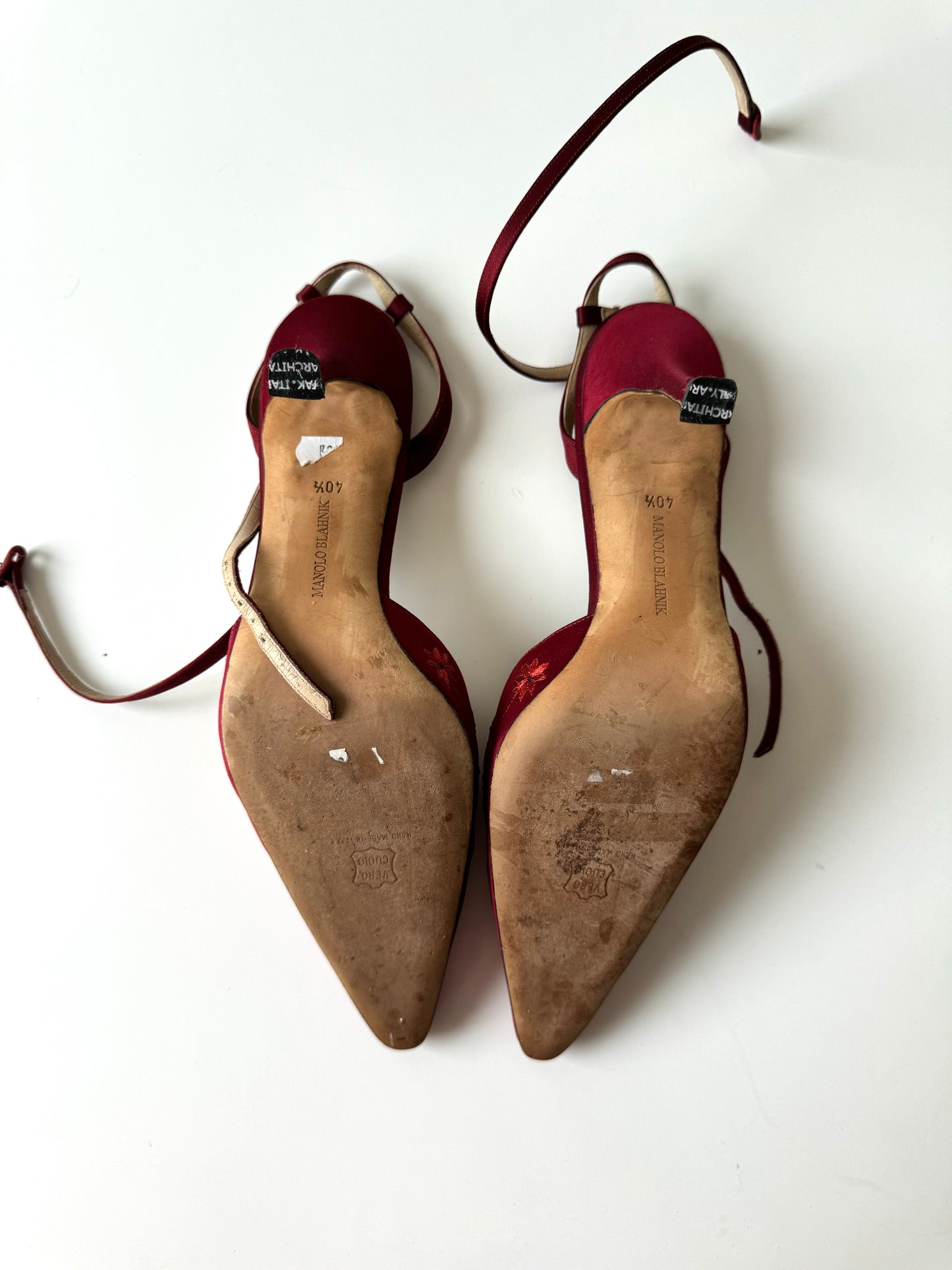 Manolo Blahnik Red Embroidered Heel (EU 40,5 / 41)