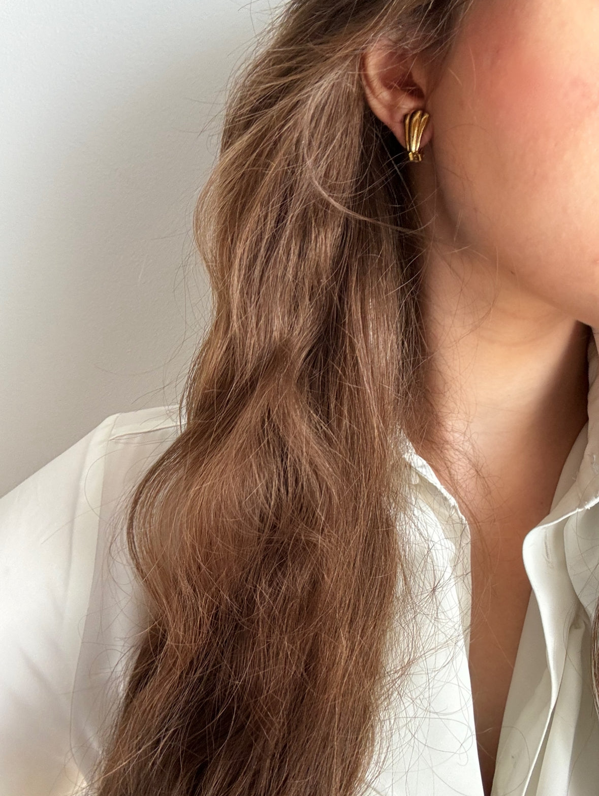 Vintage Clip-On Gold Earrings 90s
