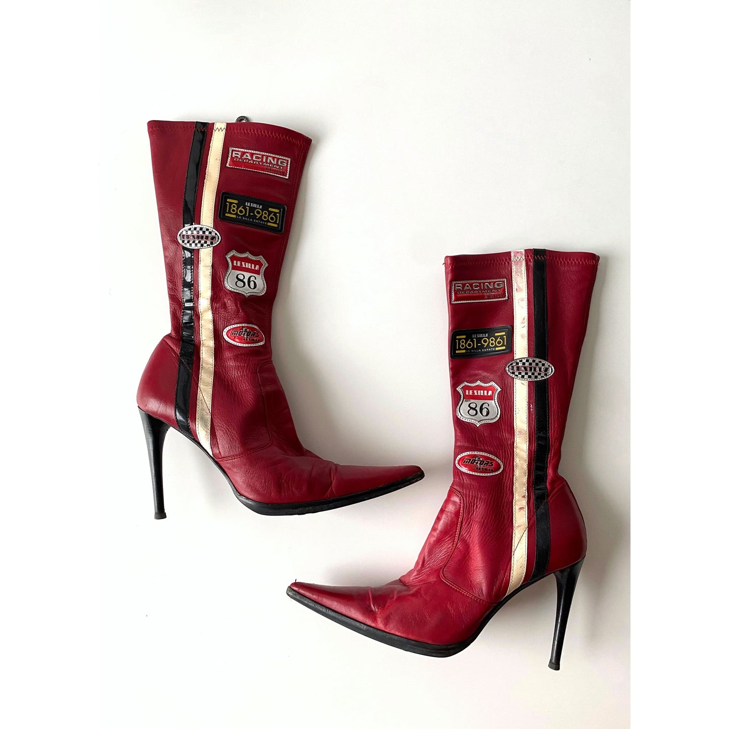 Le Silla Vintage Moto-Boots in Red (EU 39 / US 8)