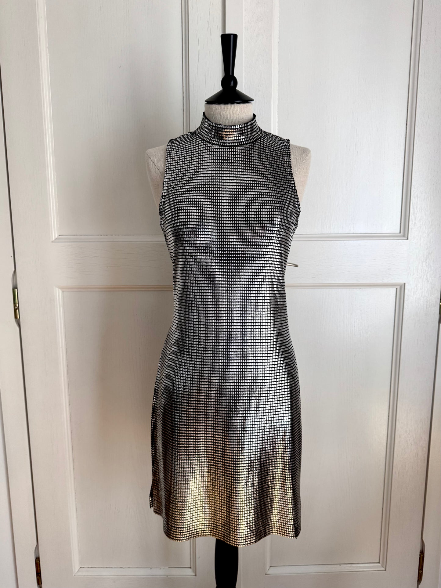 Paco Rabanne Vintage Silver 90s Mini Dress (S)