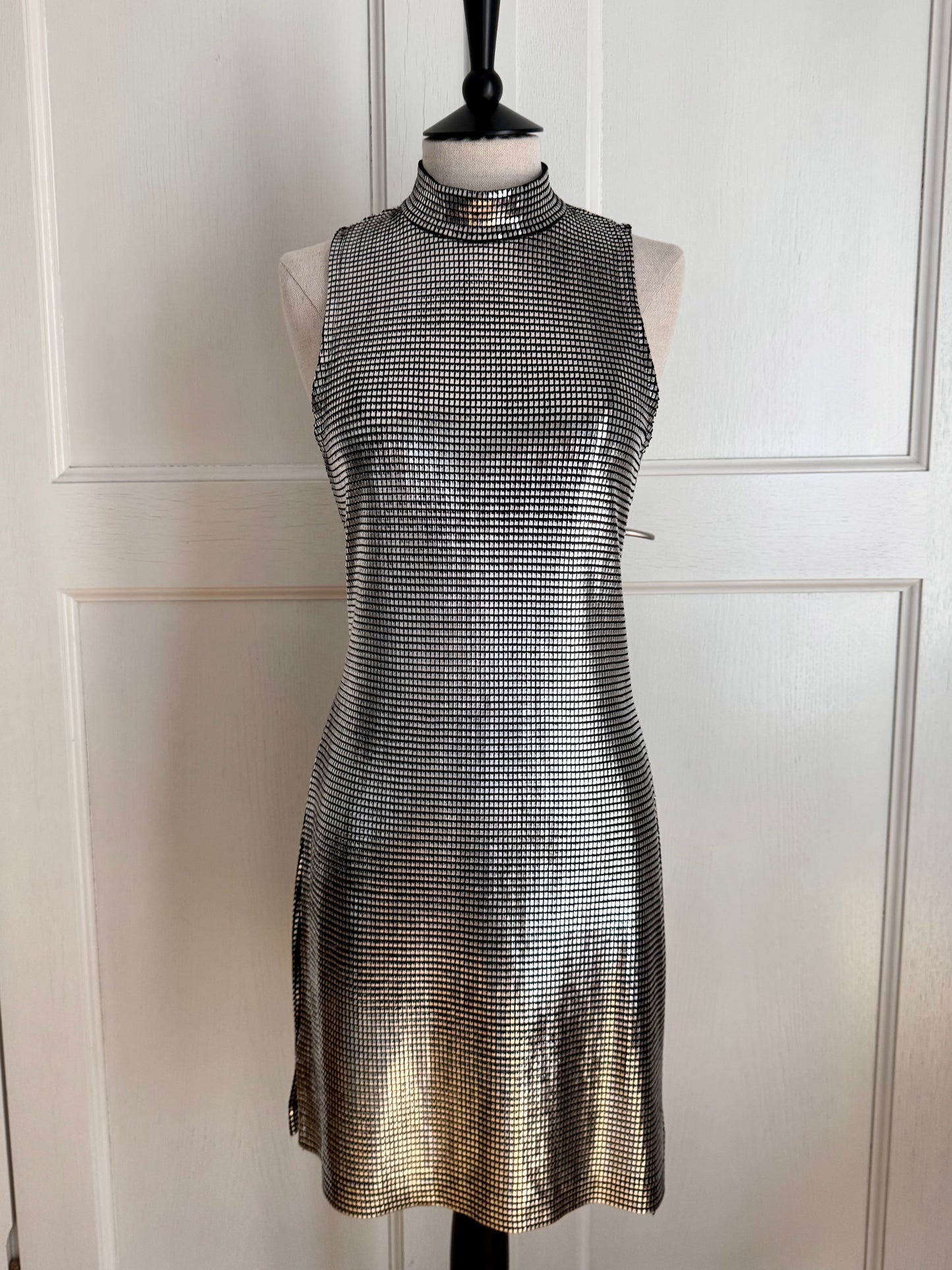 Paco Rabanne Vintage Silver 90s Mini Dress (S)