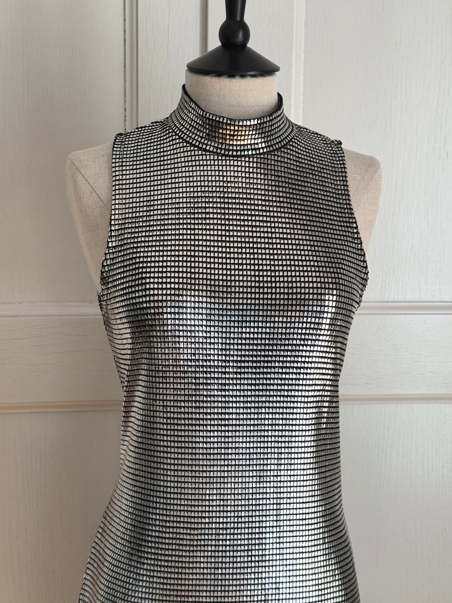 Paco Rabanne Vintage Silver 90s Mini Dress (S)