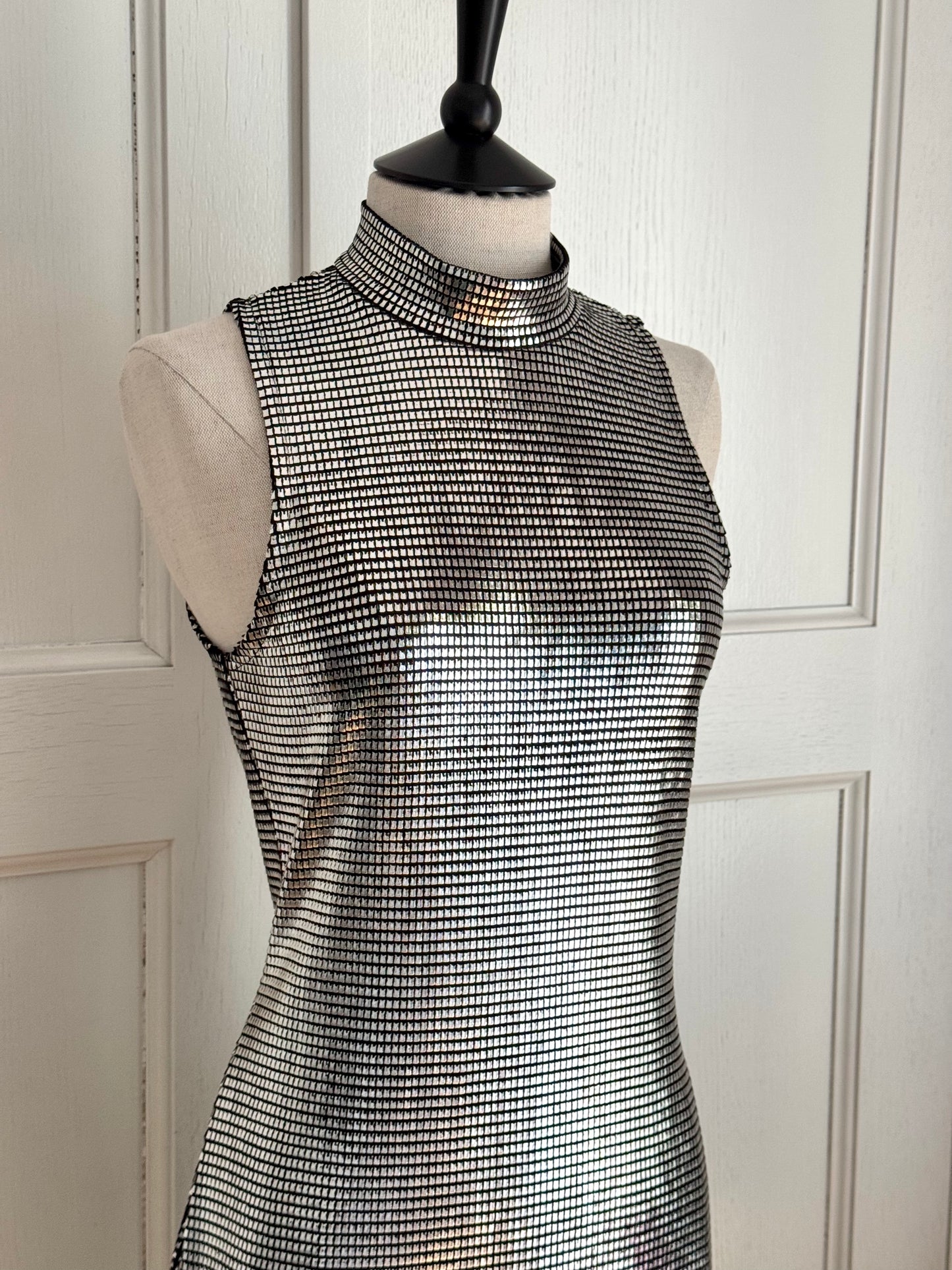 Paco Rabanne Vintage Silver 90s Mini Dress (S)