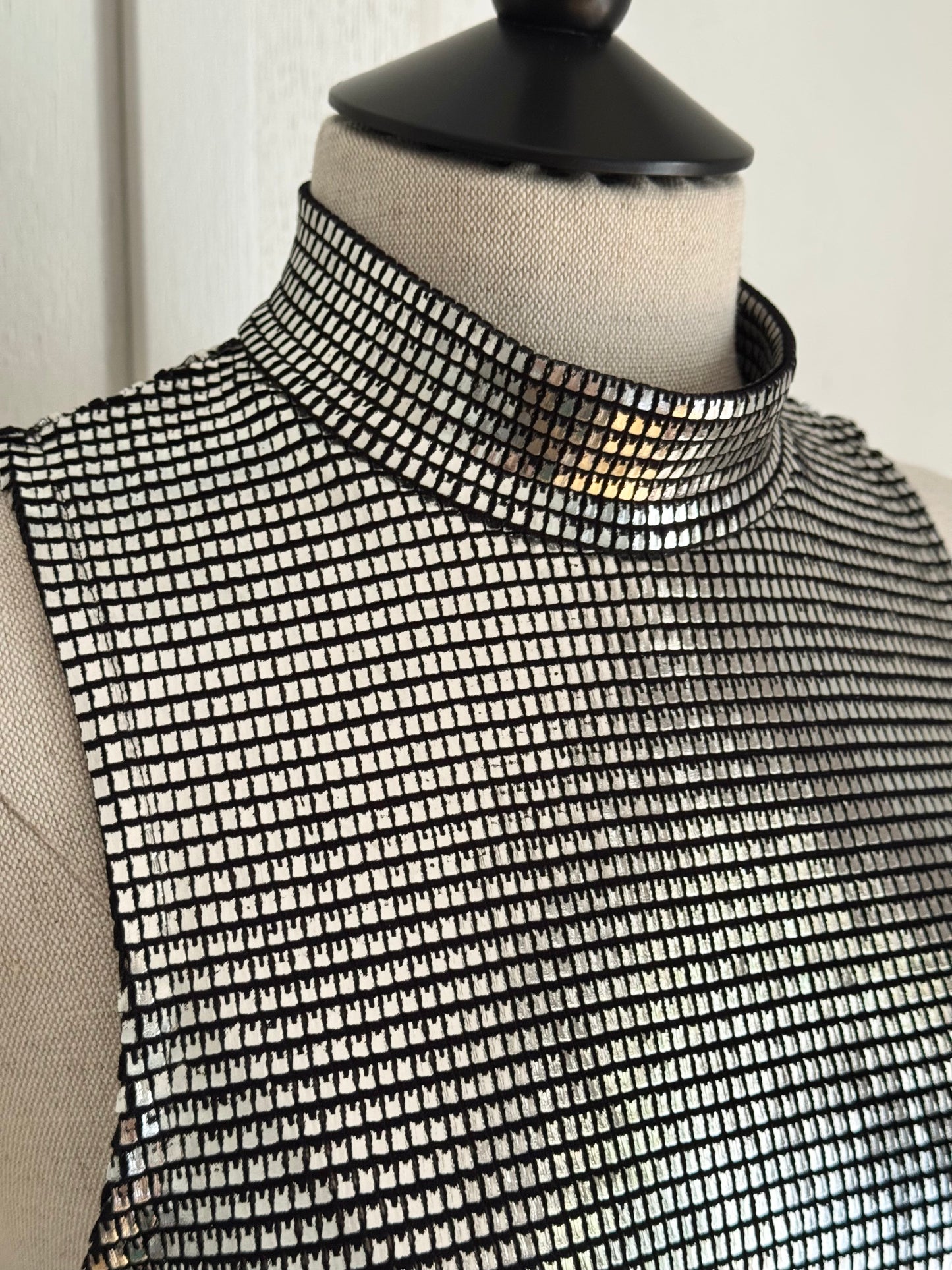 Paco Rabanne Vintage Silver 90s Mini Dress (S)
