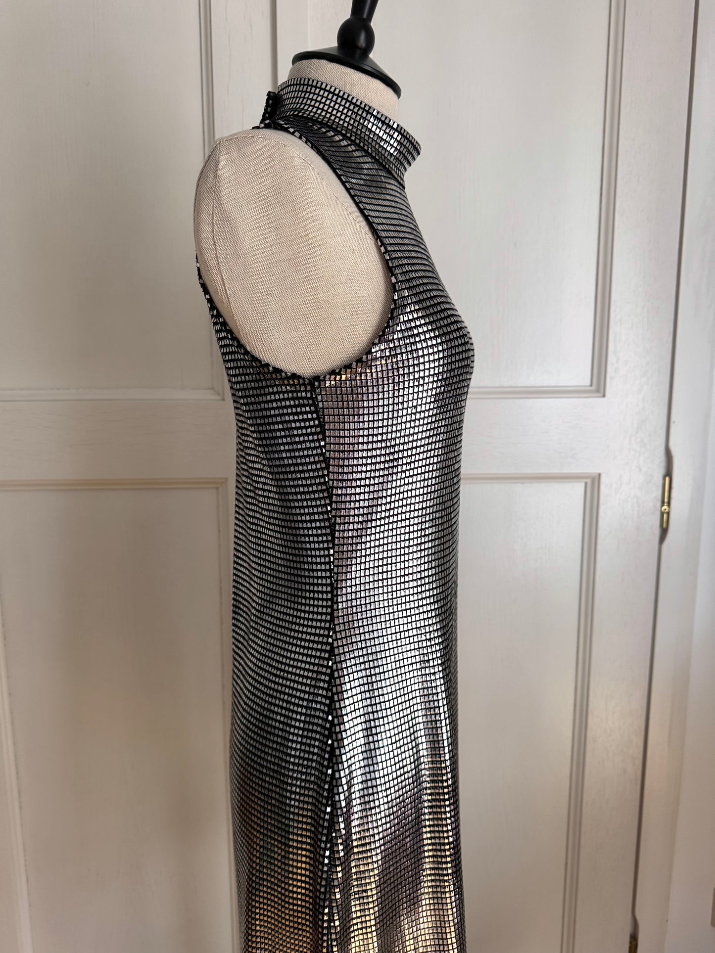 Paco Rabanne Vintage Silver 90s Mini Dress (S)