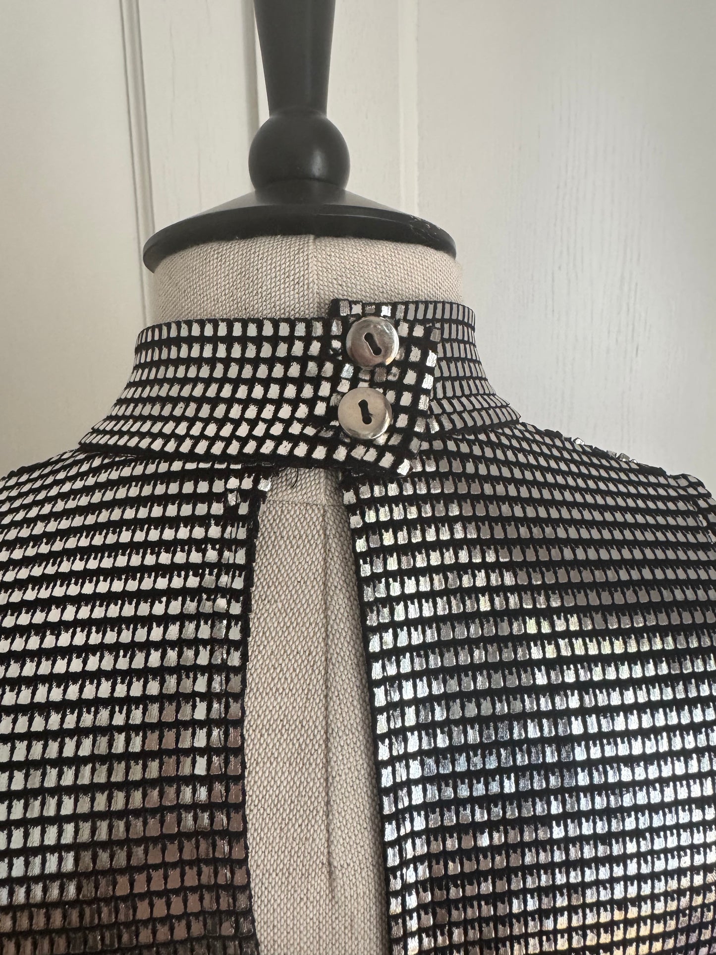 Paco Rabanne Vintage Silver 90s Mini Dress (S)