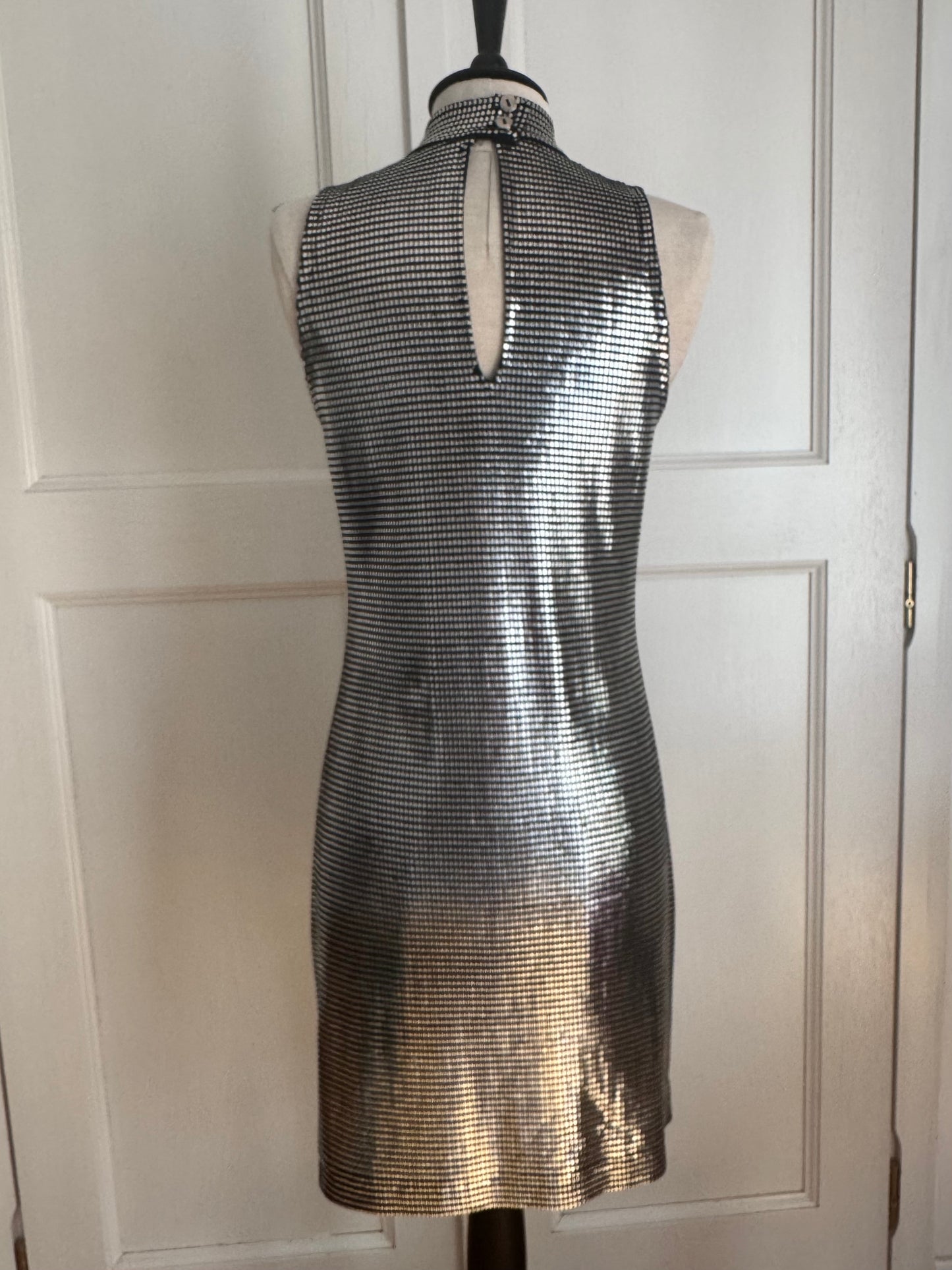 Paco Rabanne Vintage Silver 90s Mini Dress (S)