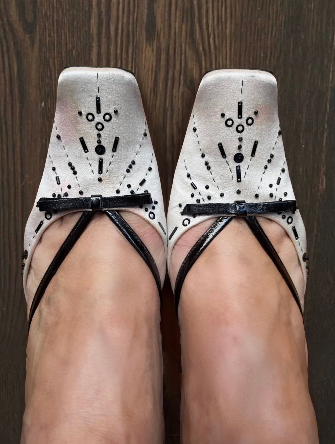 ICONIC Prada Beaded Ribbon Mules S/S 2000 (EU 38)