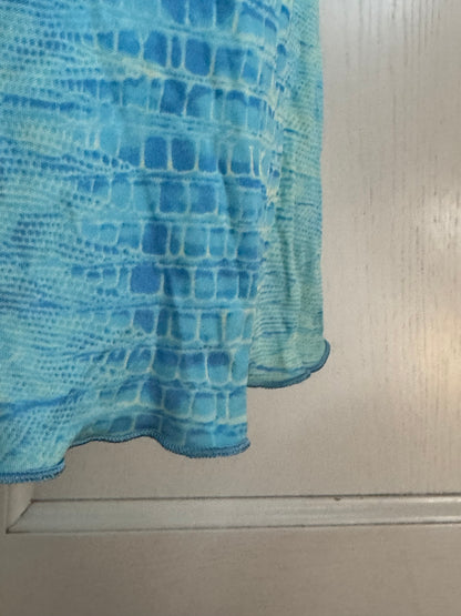 Roberto Cavalli Class Cavalli Blue Croc Rhinestone Dress (XS and S)