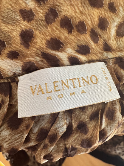 Valentino Vintage Animal Print Silk Top (IT 46 / XL)