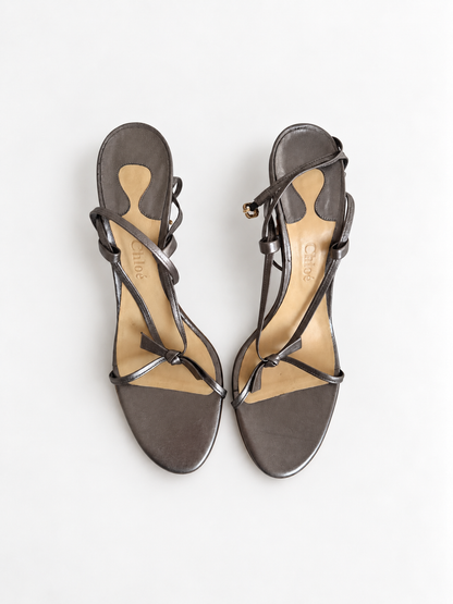 Chloe Vintage Metallic Sandals Heels (EU 40 / 40.5)