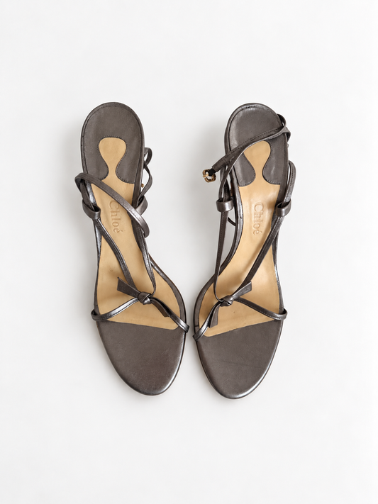 Chloe Vintage Metallic Sandals Heels (EU 40 / 40.5)
