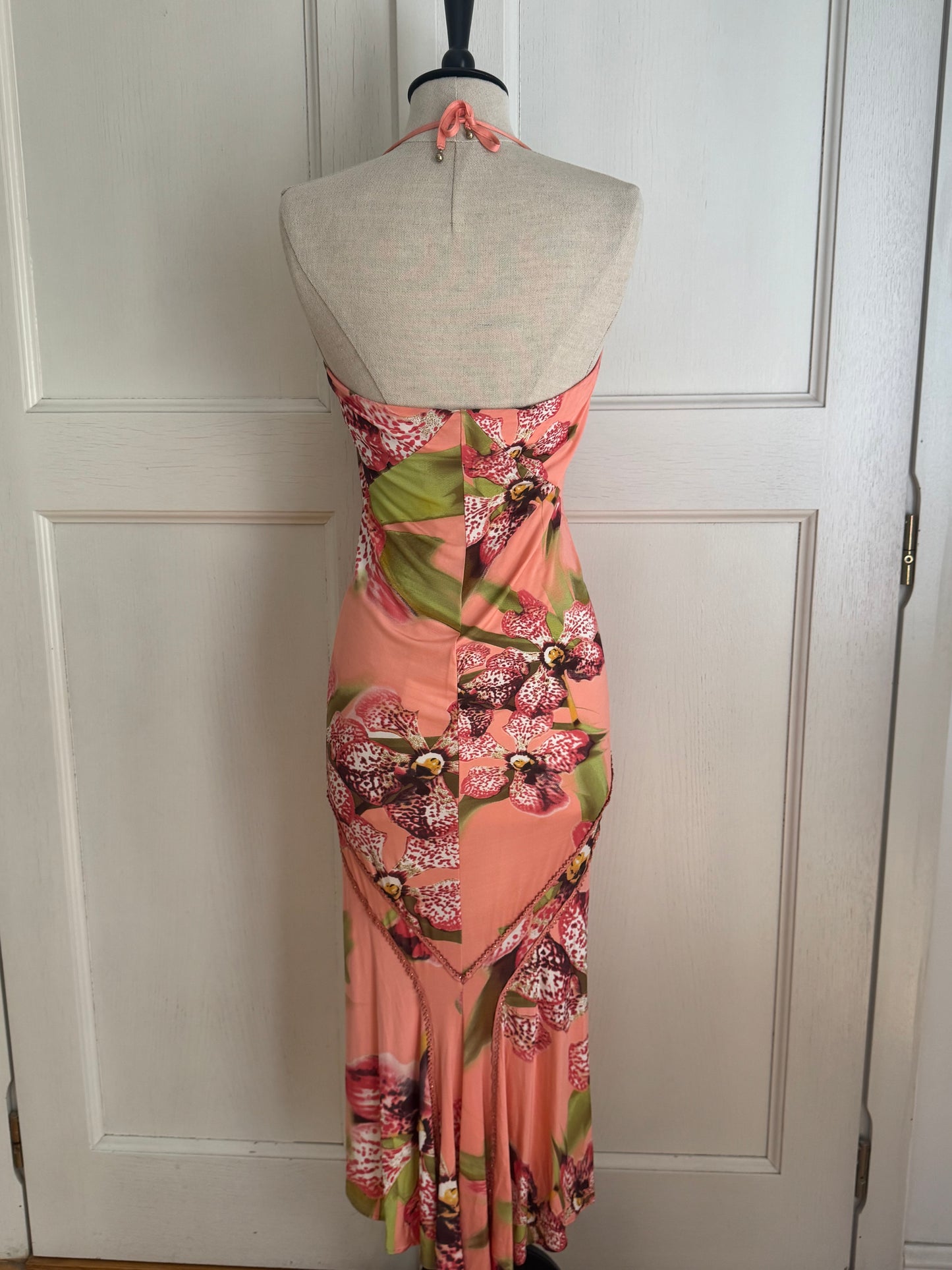 ICONIC Roberto Cavalli S/S 2004 Orchid Viscose Dress in Peach (S)