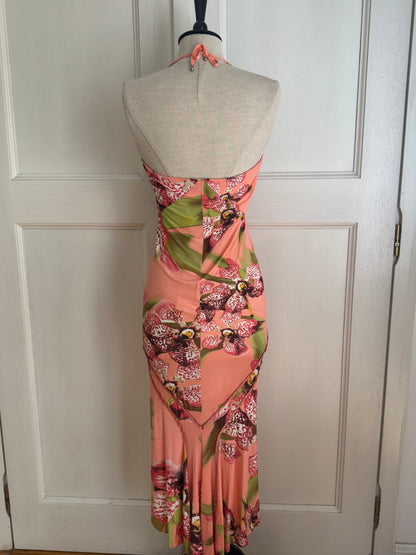 ICONIC Roberto Cavalli S/S 2004 Orchid Viscose Dress in Peach (S)