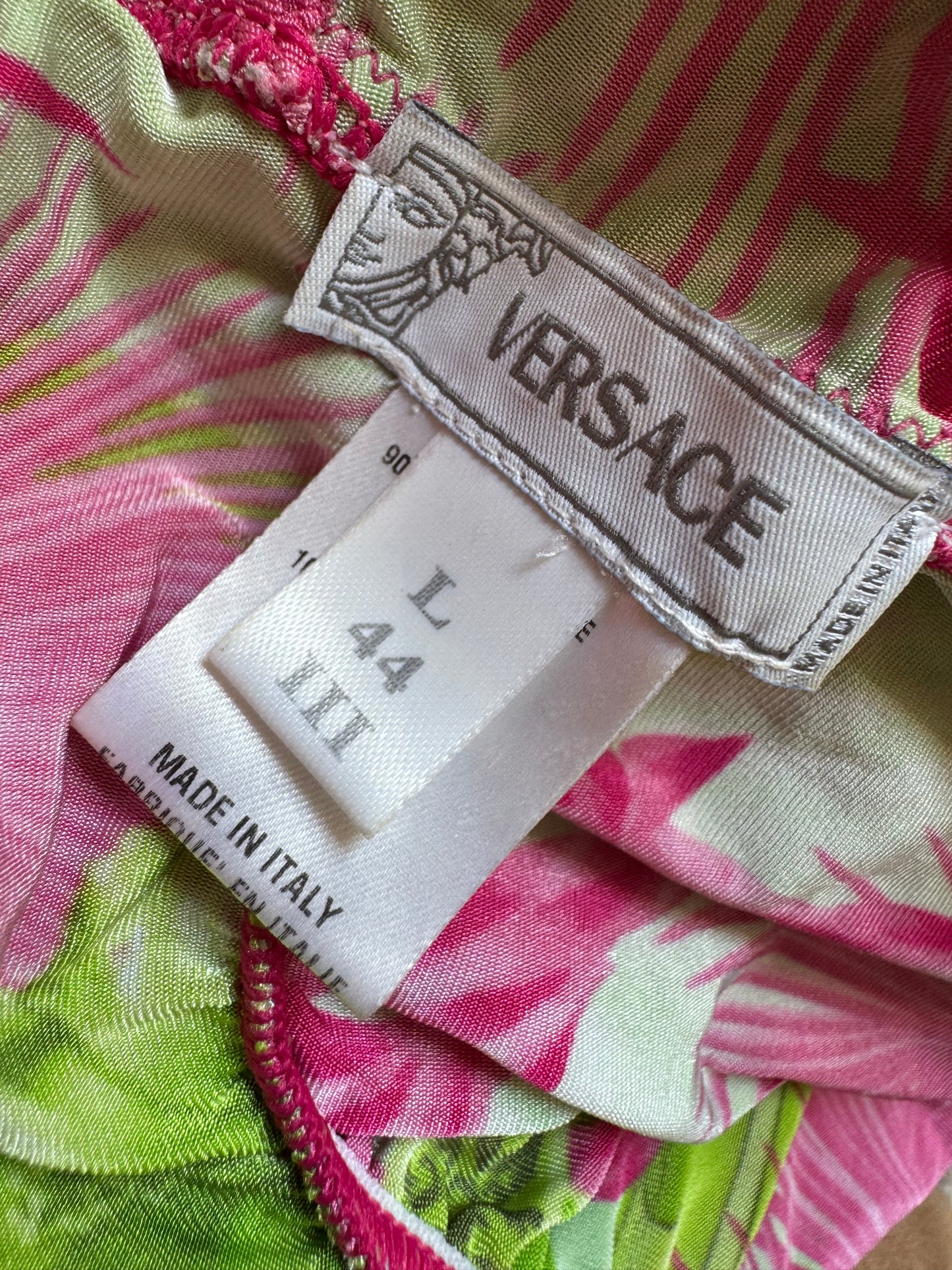 Versace S/S 2004 Ruffled Tropical Dress (M)