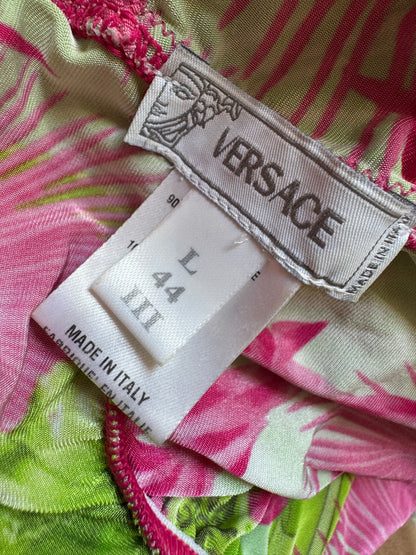 Versace S/S 2004 Ruffled Tropical Dress (M)