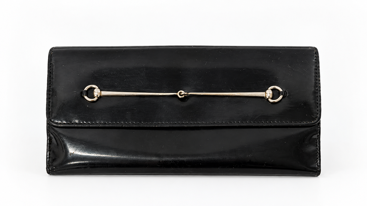 ICONIC Gucci by Tom Ford Horsebit Patent Long Wallet / Clutch